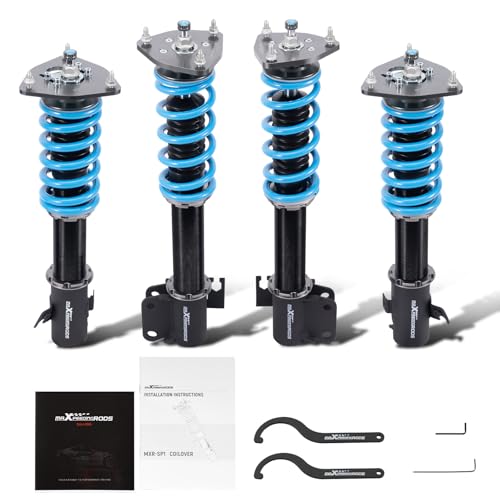 maXpeedingrods Coilover for Subaru Impreza WRX STI GDF 2005-2007, 24 Levels Damper Adjustable Coilovers Suspension Kit Strut, Height Adjustable T6 Upgraded Lowering Kits Blue