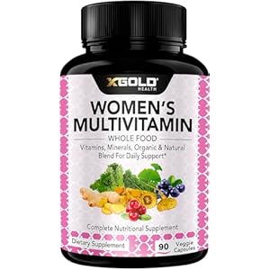 Vegan Women’s Daily Multivitamin 50 Plus with Organic WholeFood Based Natural Ingredients, Ginger, Maca, Multi-Vitamin B Complex & More – Energy Support, Immune System Booster -90 Capsules