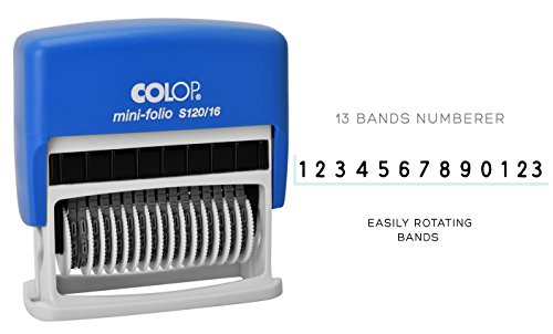 Colop S120/16 Mini Folio Self Inking Rubber Stamp 13 Digit Numbering Stamp - Black Ink