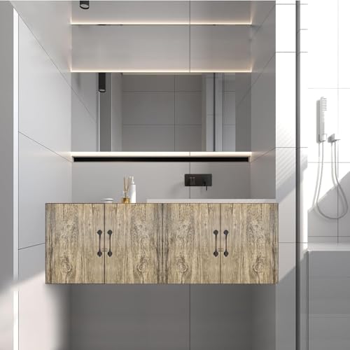 Image of WALLMATE Self Adhesive Wood Grain Wallpaper Vinyl Furniture Sticker Wood Wallpaper Kitchen Wallpaper Wooden Door Desktop Wallpapers (Light Brown Wooden, 12x62 Inch)