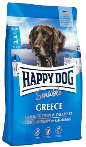 Happy Dog Sensible Greece - M - Trockenfutter, Hundefutter - Geschmacksrichtung Lamm, Shrimps & Calamari - 11kg