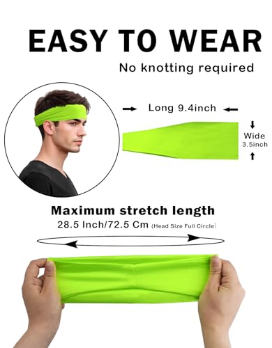 Image of Headbands for Men & Women, Sweat Headband Non-Slip Sweatband Sports Running Cycling Yoga Basketball Workout Football Training