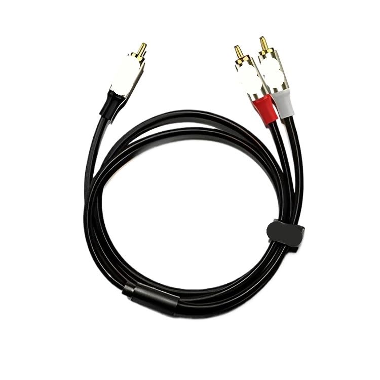 Cable R/CA Male to 2 R/CA Male Subwoofer Audio Cable Y-Splitter Extension Cord(RCA-M to 2RCA-M,2m)