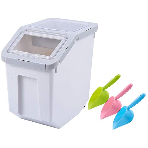 Saim Airtight Food Storage Container,Dry Food Dispenser Storage Tank,Pet Dog Cat Food Bin with Locking Lid,Measuring Cup…