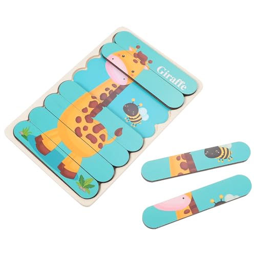 ledmomo お子様向け木製ジグソーパズルセット 両面マッチングブロック注意力 創造力 論理思考育む知育 環境配慮素材使用 幼児の脳トレと実