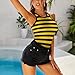 Bee Yellow Black Stripes Women's Tank Top Workout Sleeveless Shirts Summer Tshirt Tee Tops S