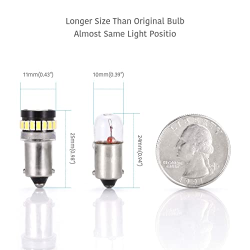 Luyed 5 X Super Bright 3014 24-Ex Chipsets Ba9 Ba9S 53 57 1895 64111 Led Bulbs Used For Side Door Courtesy Lights Map Lights,Xenon White #TOP4