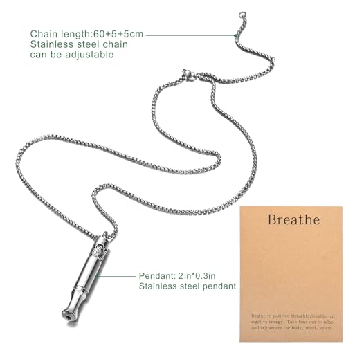 Anxiety Relief Pendant Mindfulness Breathing Necklace - Essential Oil Diffuser & Personal Inhaler Aromatherapy Necklaces for Women & Men (Steel)4