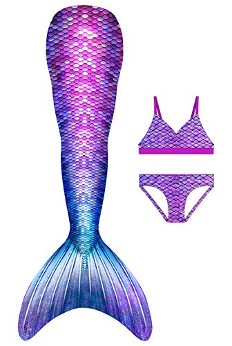 BAWADE Meerjungfrau für schwimmende Mädchen Badeanzug Bikini Set Schwimmbares Kostüm als Geburtstagsgeschenk Cover