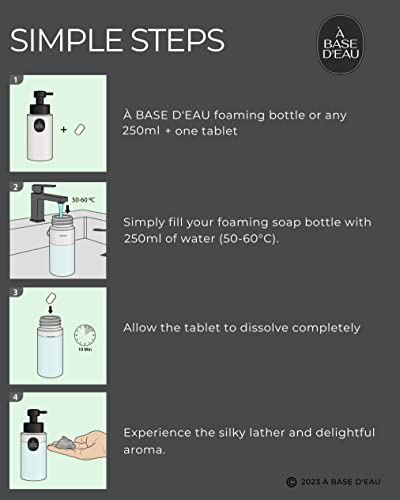 À Base D'eau Foaming Hand Soap Tablets – Premium - 6-Pack Foaming Hand Soap Refills – Foam Soap Refill Tablets With Luxury Valencia Orange Fragrance – Vegan Eco-Friendly Soap Tablets For 6 X 250Ml Bottles #TOP6