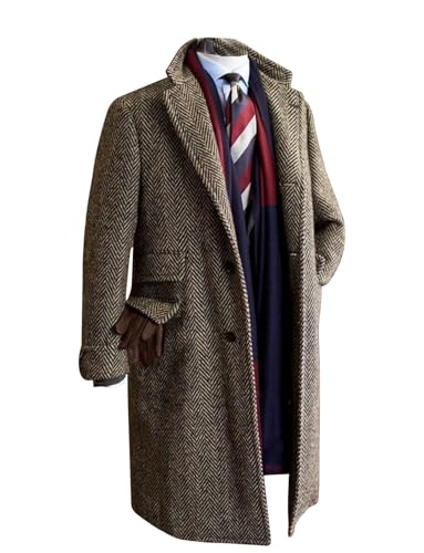 Manteau Homme Veste à Chevrons Boutonnage Simple Revers Affaires