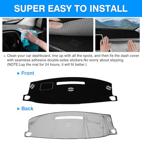 Image of Autorder Dashboard Cover Mat for 2021-2024 Chevrolet Suburban /Tahoe /GMC Yukon Accessories Dash Cover Flannel Dash Mat Sunshade Glare UV Rays Protector (Not for Yukon Denali)