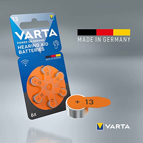 VARTA Hörgerätebatterien Typ 13 orange, Batterien 60 Stück Vorratspack, Power on Demand, wireless approved, Größe p 13 für Hörgeräte & Hörhilfen, Made in Germany
