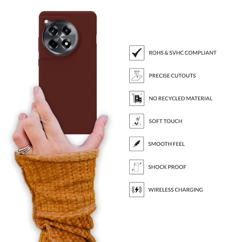 Image of SPRIG Compatible with Oneplus 12R Premium SilkTone Back Cover Drop Tested Shock Proof Mobile Case for Men, Women, Boys and Girls with Camera Protection (Dark Brown)