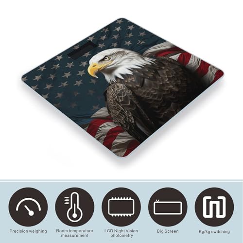 Báscula digital de baño con diseño de águila calva miniatura 3