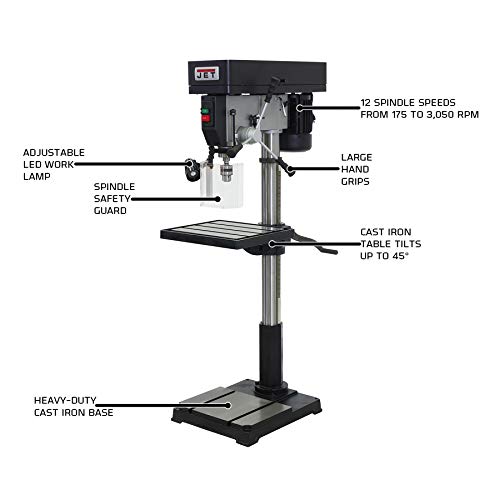 Jet Idp-22, 22-Inch Step-Pulley Industrial Drill Press, 115V/230V 1Ph (354301) #TOP1