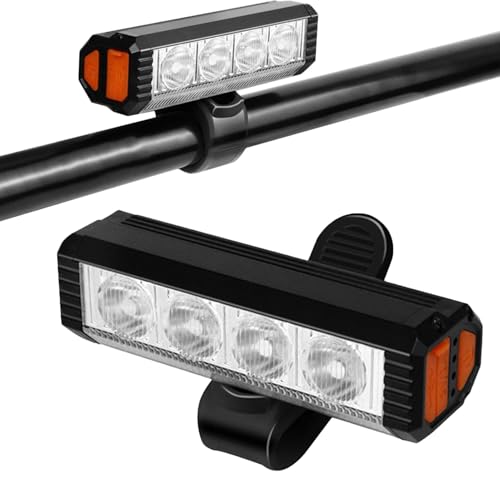 Faro delantero de ciclo, 4 modos de iluminación, linterna de ciclismo | Faro de ciclo D con múltiples modos | Linterna frontal de ciclo resistente al agua con carga rápida USB con función de banco de