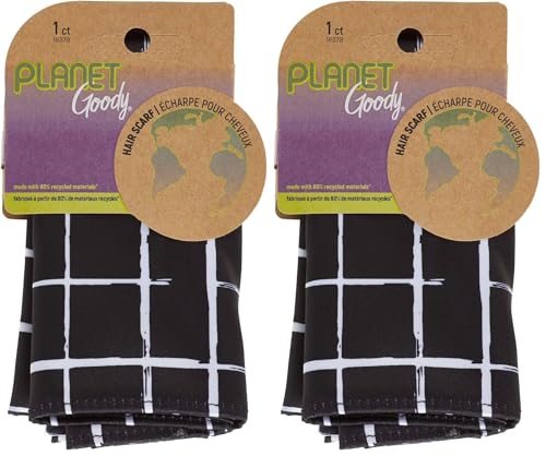 GOODY Planet Ouchless Recycled Satin Scarf 1ct Black and White