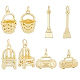 Dimensioni: il ciondolo a forma di sedia misura 15,5 x 10 x 7,5 mm, il ciondolo a forma di cestino misura 18,5 x 13 x 12 mm, il ciondolo a forma di scopa misura 19,5 x 5,5 x 2 mm. 22 x 0,08 pollici), il ciondolo radio misura 11 x 15 x 5 mm. Il foro dell'anello di salto è di 3 ~ 3,5 mm