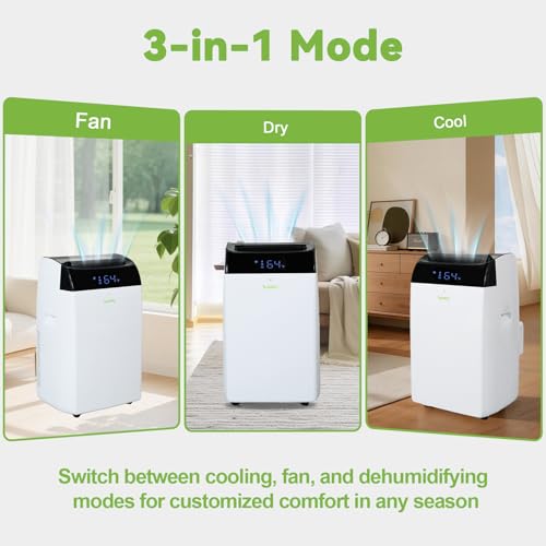 Image of Hykolity WiFi Enabled Portable Air Conditioners 14,000 BTU, Cools Rooms Up To 700 Sq.Ft, 42dB Dual Motor 5 in 1 Quiet Smart AC Unit with Cool, Fan, Dehumidifier, 24H Timer & Sleep Mode