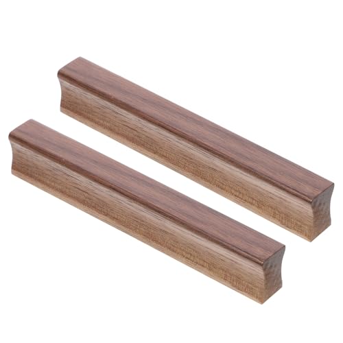 TIDTALEO Tiradores de Madera Maciza Negros para Armarios y Cajones, 2 Piezas, 150 Mm Distancia de 96 Mm, Manijas de Madera para Muebles de Cocina y Tocador, Tirador Funcional y Compatible