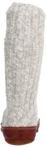 Acorn Unisex-Adult Original Slipper Sock, Flexible Cloud Cushion Footbed With A Mid-Calf Sock And Suede Sole, Grey Cotton Twist, Small #TOP2