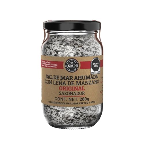SMP Applewood Smoked Sea Salt – 100% Natural Gourmet Finishing Salt, Cold Smoked for 10 Days, Rich & Bold Flavor, Perfect for Meat, Seafood & Vegetables, No Preservatives