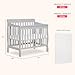 Dream On Me Aden 4-in-1 Convertible Mini Baby Crib in Grey, GreenGuard Gold & JPMA, Sustainable Pinewood, Non-Toxic Finish, 3 Mattress Heights, Converts to Mini Day & Twin-Size Bed