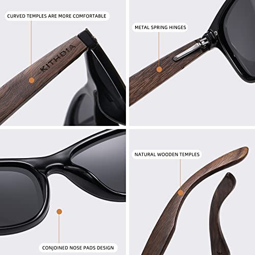 Zebra Wooden Bamboo Sunglasses Polarized for Men and Women - Wood Temples Sunglasses S50293