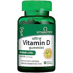 Vitabiotics Vitamin D3 Gummies 1000IU, Vegan Vitamin D3, 50 Gummies | Orange-flavoured vegan vitamin D3 gummies providing 25µg (1000IU) vitamin D3 for normal immune function.