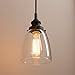 Pathson Retro Pendant Lighting, Industrial Small Hanging Light with Clear Glass and Textile Cord, Adjustable Kitchen Lamp for Hotels Hallway Living Room