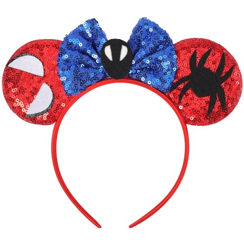 Jaqakid Mouse Ears Headband for Women adults, mouse Ears for Adult women girls boys,Spider Ears Man headbands for Women,headband for disney trip