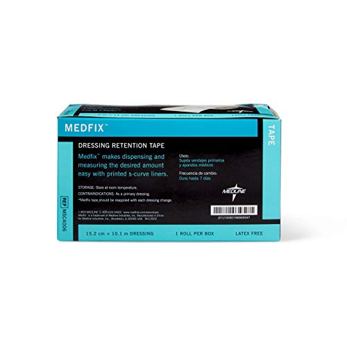 Medline Medfix Dressing Retention Tape With S-Release Liner, Secures Primary Dressings And Medical Appliances, 6" X 11 Yd #TOP4