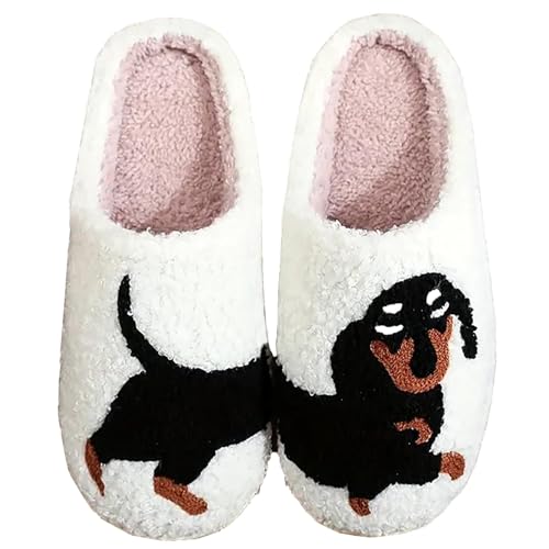Image of LNERIP Slippers Winter Womens Mens Fluffy Plush Slippers Animals Cute Cartoon House Slippers Cuddly Warm Shoes Indoor Outdoor Girls Women
