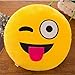Produktbild KWELJW Emoji Pillows Soft Plush Emoticon Round Cushion Home Decor Cute Cartoon Toy Doll Decorative Throw Pillows D