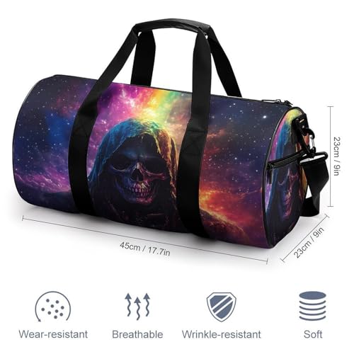 Grim Reaper Gothic Skeleton Sports Gym Bag Travel Duffel Workout Bag with Adjustable Strap2