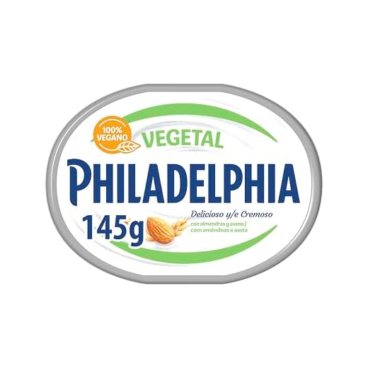 Philadelphia Vegetal Crema Estilo Queso para Untar Vegano con Almendras y Avena 145g