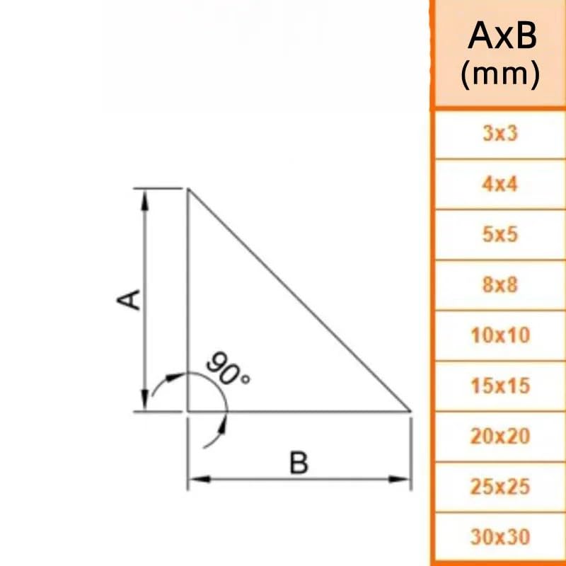 Barra a Triangolo in Acrilico, Barra Solida, Asta Trasparente, Triangolo rettangolo, PMMA, Guida Luminosa, Colonna, Bastone(5x5x500mm 20Pcs)