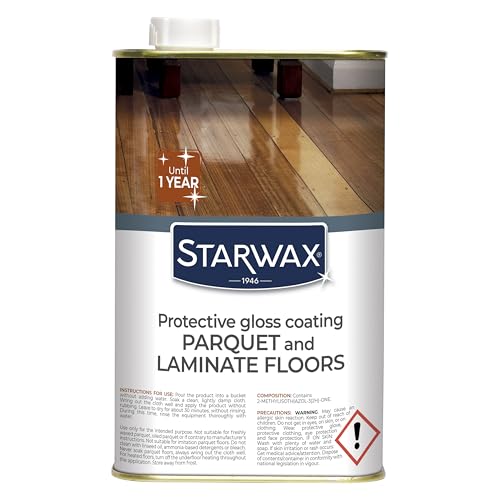 STARWAX Protective Gloss Restorer for Parquet & Laminate Floors – Shine Restorer & Scratch Concealer – Long-Lasting Protection, Non-Slip Finish – 1L (Up to 30m²)
