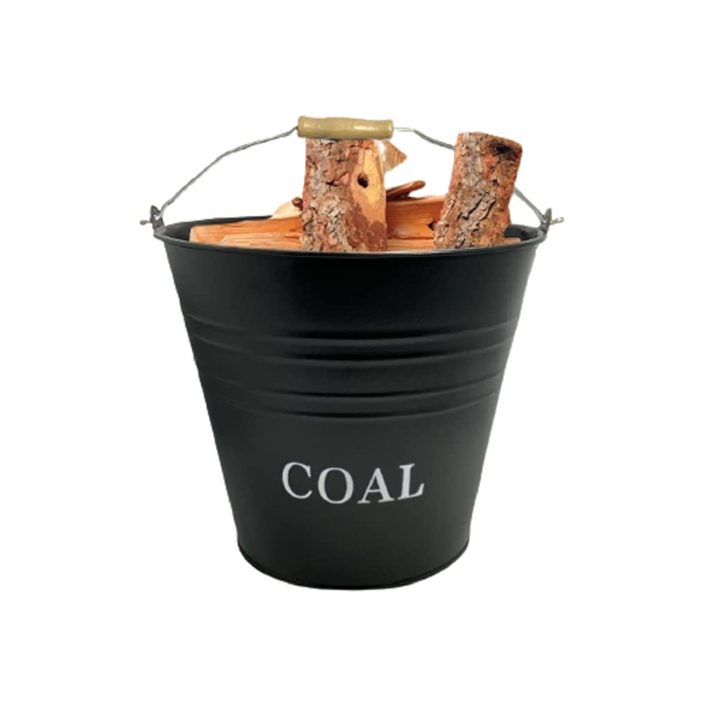 Fireside Black Iron Coal Bucket Coal Hod Shuttle Log Fireplace Wood Ash Storage UK (12 Litre Coal Bucket)