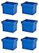Produktbild 6x Mehrwegbehälter 60 x 40 x 42 blau mit Stapelbügel inkl. Zollstock * stapelbar 60x40x42 600x400x420
