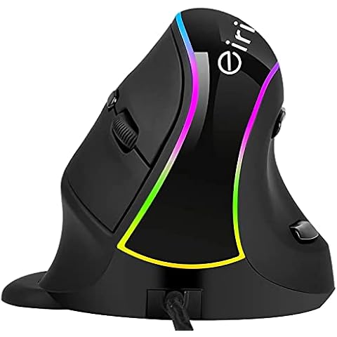 Ergonomic Vertical Mouse, Eirix Wired Computer Mice with 5 Adjustable DPI Levels, Removable Palm Rest & Thumb Buttons (E-638 Wired) Cover