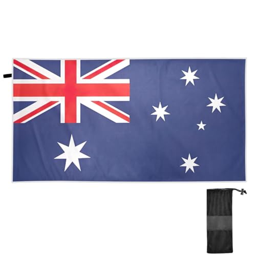 CHIFIGNO Leichte, übergroße Strandtücher, 180,3 x 78,7 cm, Australien-Flagge, Badetücher, schnell trocknend, Strandtuch, Überwurf, Decke, Fitnessstudio, Handtücher für Erwachsene, Damen, Herren