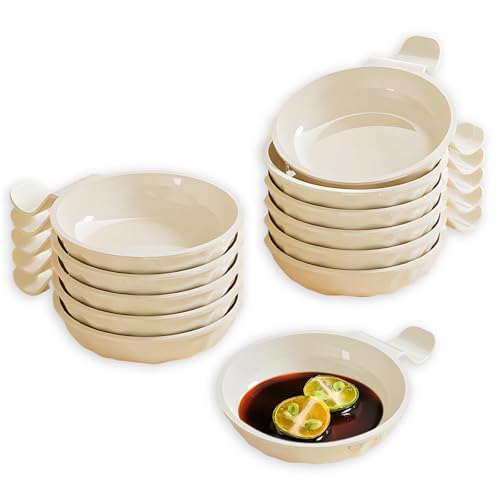 Bootoow Cuencos para salsas, 12 cuencos pequeños para salsas, perfectos para aperitivos y postres, apilables y fáciles de limpiar