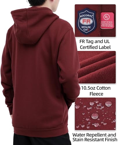 BOCOMAL FR Hoodies Pullover 10.5oz Cotton Fleece Flame Resistant Hooded Sweatshirts3