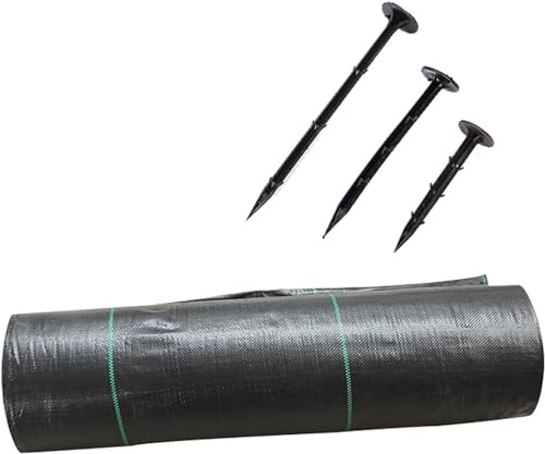 Tela de Barrera antihierbas de jardín de Primera Calidad - Membrana geotextil para Cubrir el Suelo, Ideal para el Control de malezas en Exteriores y paisajismo (0,9 x 76 m/3 x 250 pies) - Es