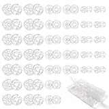 TOAOB 60 Sets Plastic Snaps Invisible Sewing on Snap Buttons Fasteners 7mm 10mm 12mm Round Clear Sew on Button for Shirts Clothing DIY Supplies