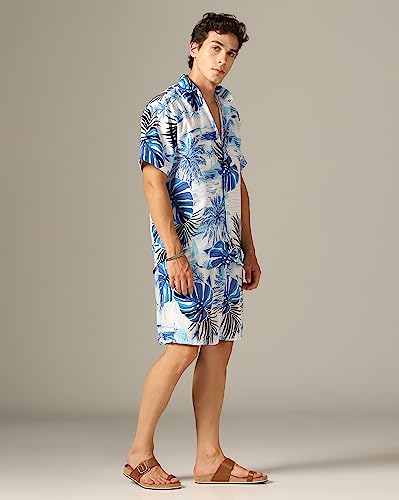 Image of GRECIILOOKS Co Ord Set for Men | Trendy Night Dress for Boys | Shirt and Shorts Combo for Lounge | Stylish Summer and Travel Outfit | Men's Matching Two-Piece for Vacation