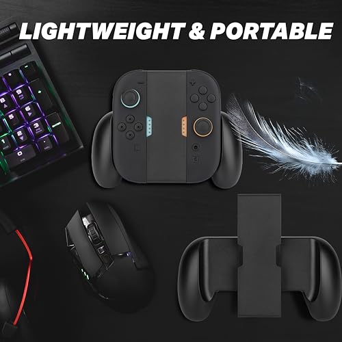 Image of NiTHO Joy-Con Grip for Switch 2, Ergonomic Gamepad Handheld Grip Compatible with Switch 2 Joy-Cons, Clip & Play Grip Handle Attachment Accessories for Switch 2