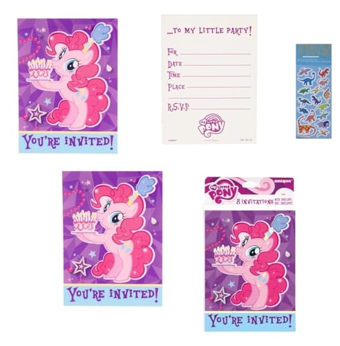 Unique My Little Pony Birthday Party Supplies Invitation Bundle Pack Includes 24 Party Invitations, 24 Envelopes